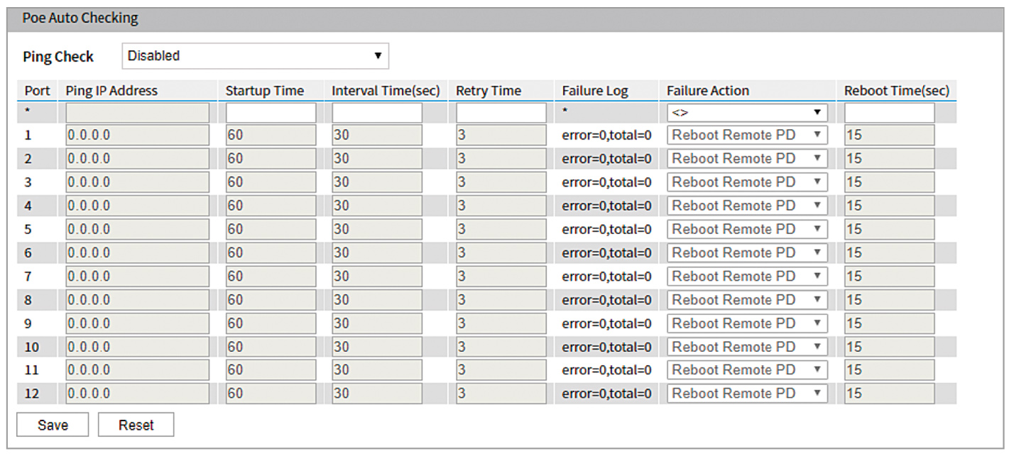 Рис. 7. Настройка режима самодиагностики устройства