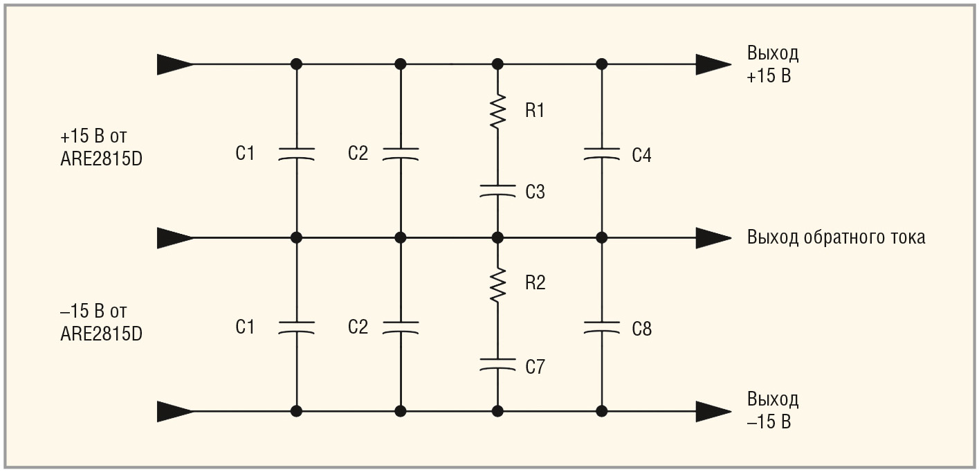 Рис. 11. Рекомендуемая схема внешнего фильтра для ARE10012D и ARE10015D
