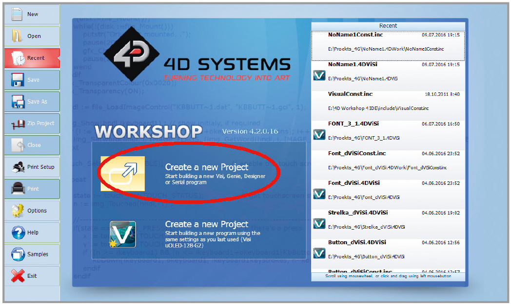 Рис. 7. Исходный вид главного окна среды Workshop4 IDE