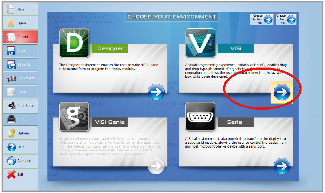 Рис. 9. Выбор вида проекта – ViSi-проект