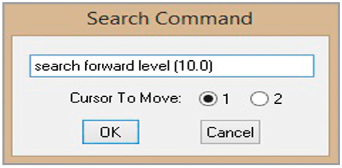 Рис. 11. Команда поиска значения 10 В на графике