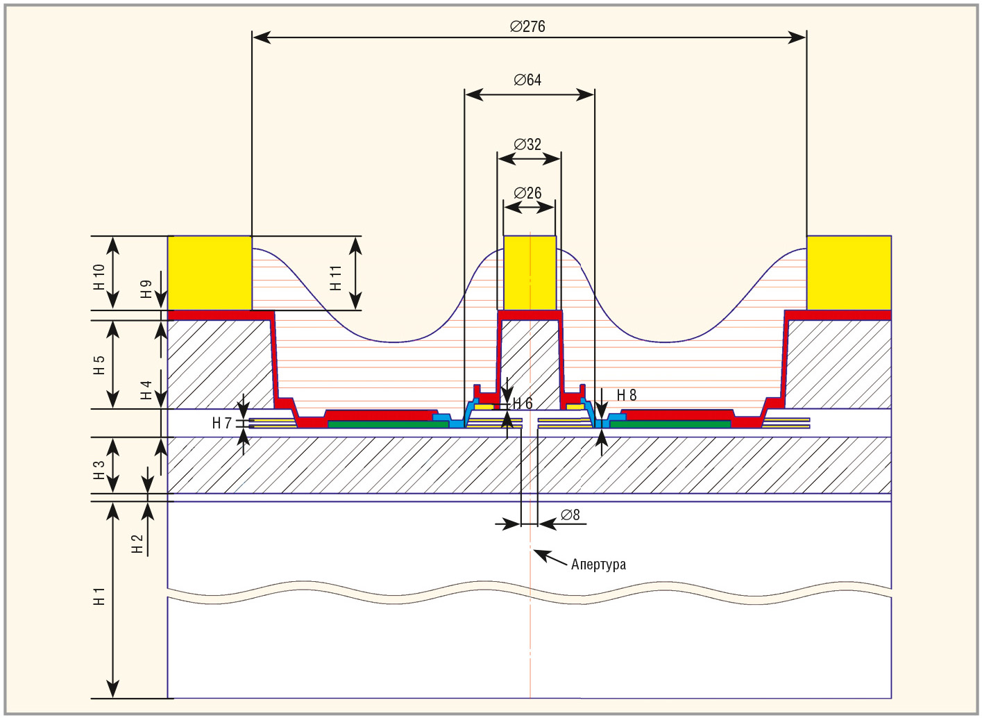 Рис. 14. Чертёж кристалла матрицы VCSEL