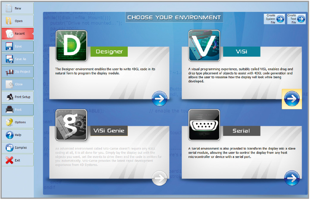 Рис. 7. Выбор вида проекта – ViSi-проект