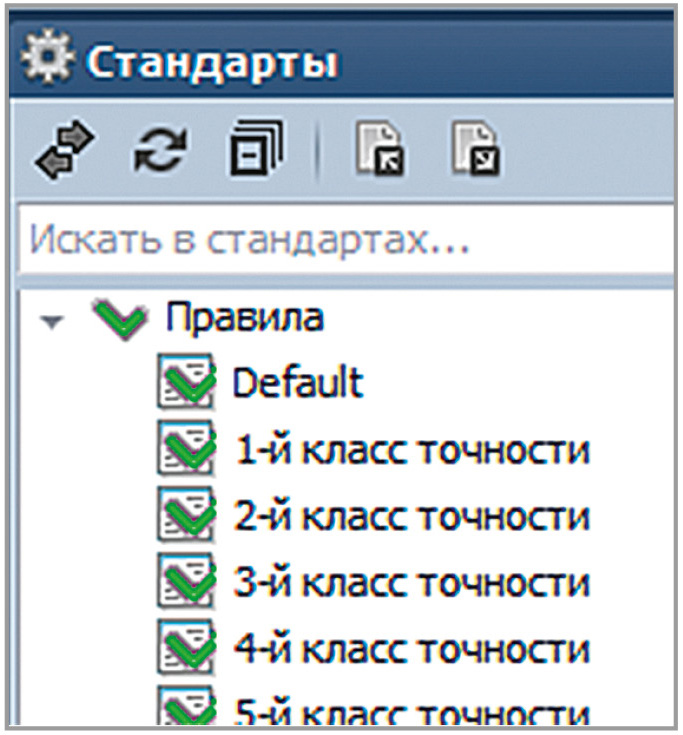 Рис. 10. Список поставляемых в комплекте шаблонов правил