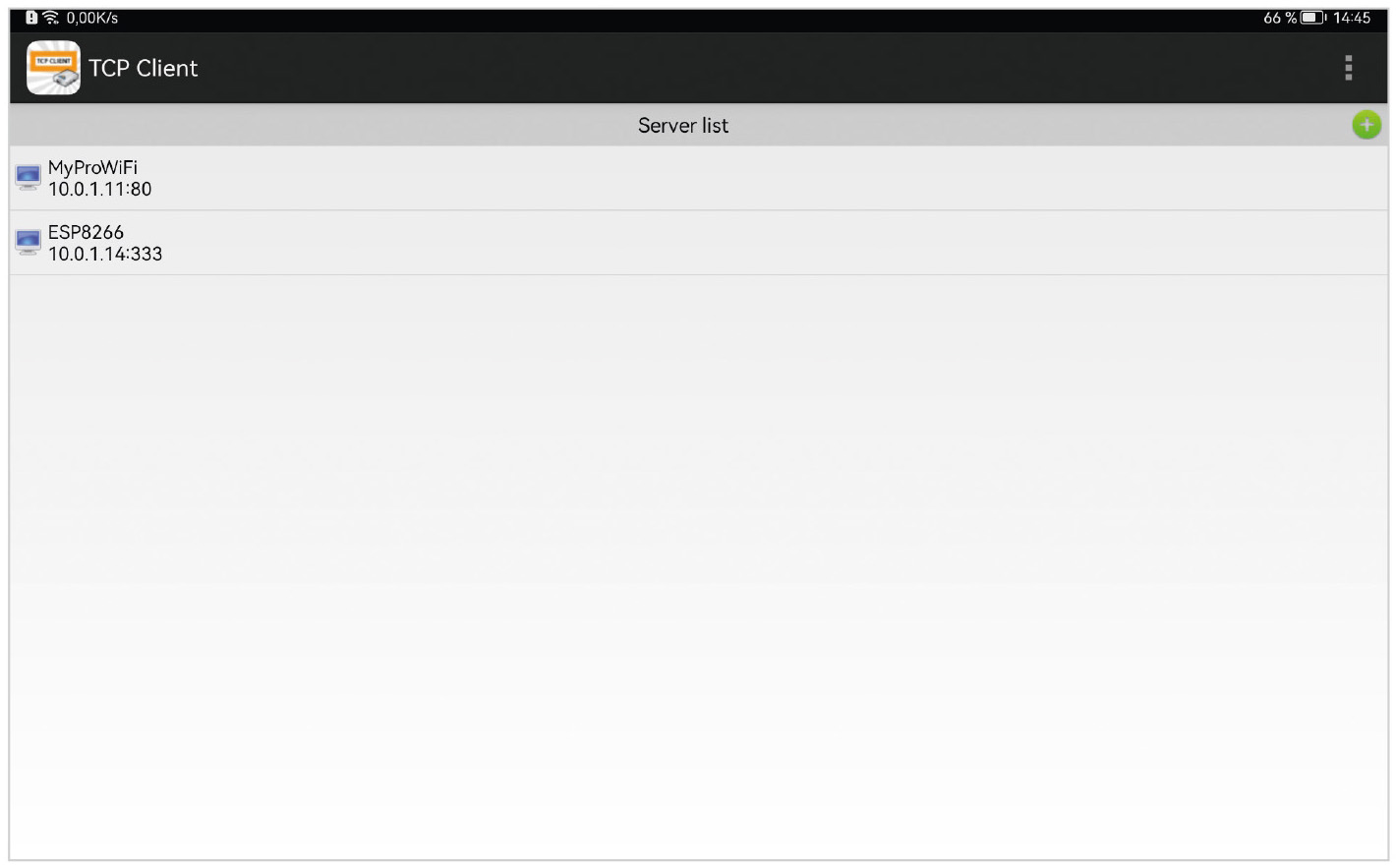 Рис. 5. Скриншот окна приложения TCP client
