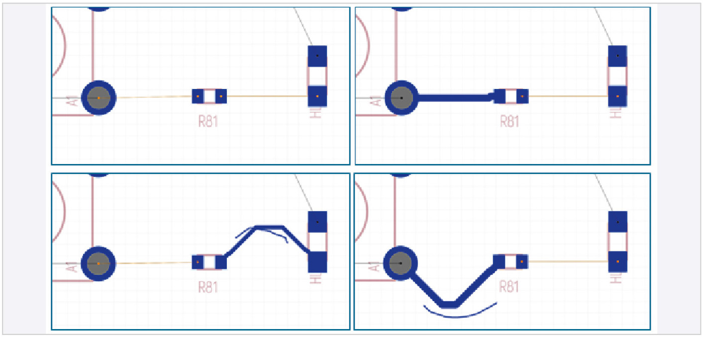 Рис. 9. Учёт эскиза при формировании семейства трассируемых нетлайнов