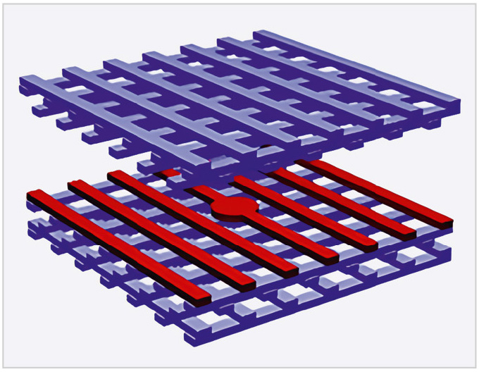 Рис. 6. Схема трёхмерного фотонного кристалла с 3D PBG Woodpile