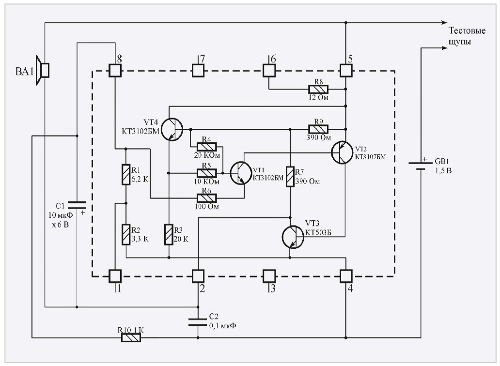 Рис. 12. Схема электрическая принципиальная регистратора гальванических связей