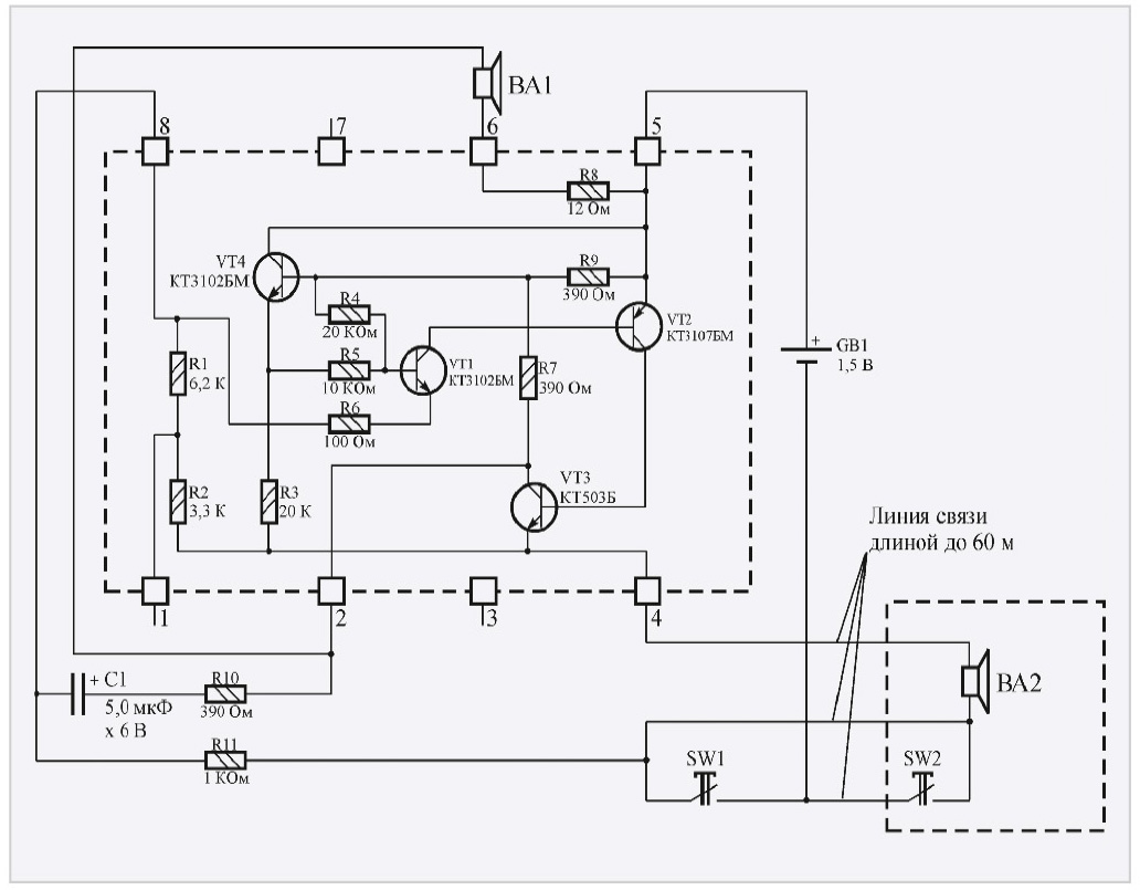 Рис. 14. Схема электрическая принципиальная генератора кода Морзе