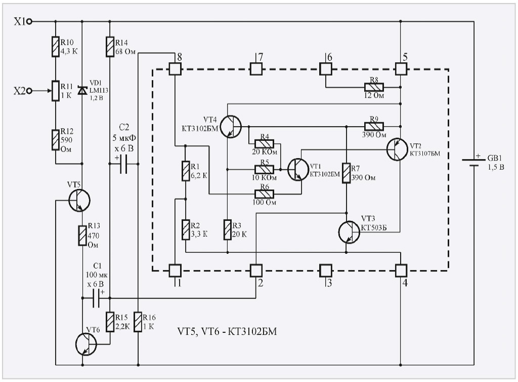 Рис. 18. Схема электрическая принципиальная калибратора осциллографа
