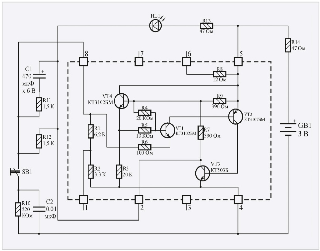 Рис. 22. Схема электрическая принципиальная индикатора- одновибратора
