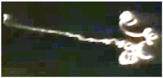 Рис. 7. Момент обрыва троса, зафиксированный камерой высокого разрешения OVHD