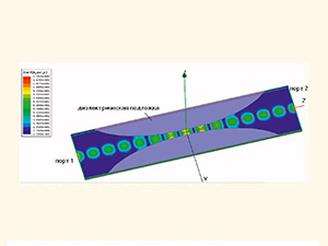 Моделирование широкополосного перехода с симметричной на несимметричную микрополосковую линию